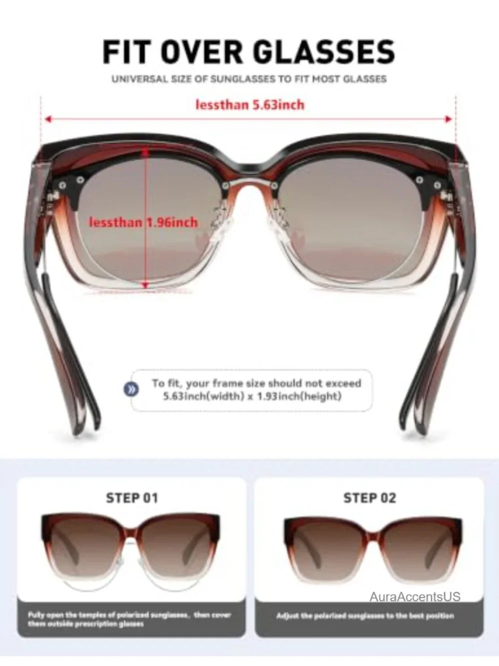 Oversized Polarized Fit Over Sunglasses Square Full-Frame UV400